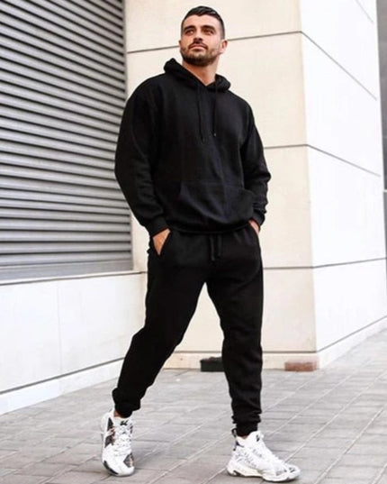 Sportowy komplet męski dresowy z bluzą z kapturem