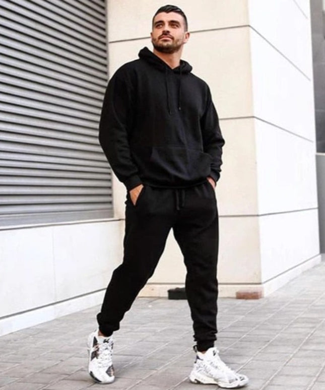 Sportowy komplet męski dresowy z bluzą z kapturem