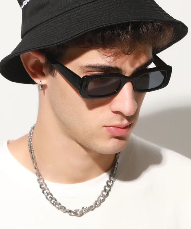 Męskie okulary przeciwsłoneczne prostokątne