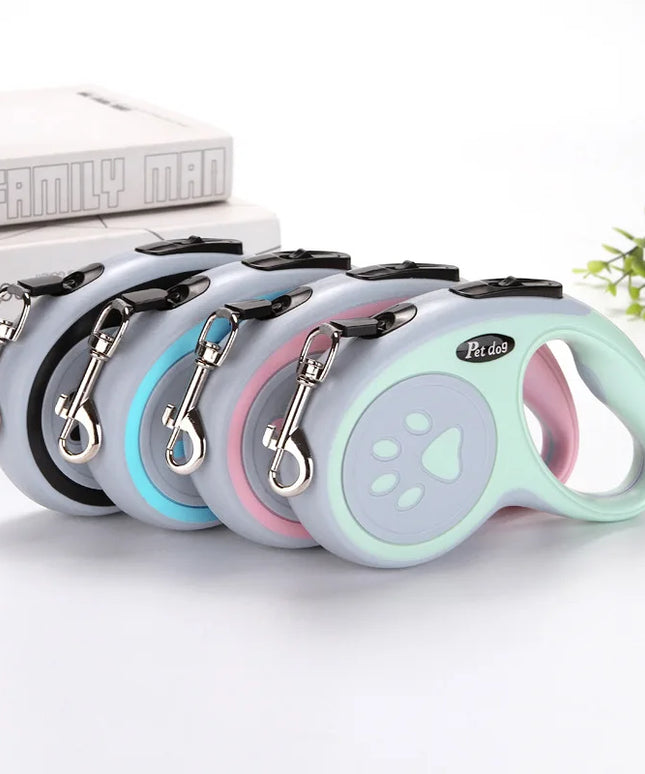 Automatyczna smycz dla psa i kota – lekka smycz z motywem łapki, 3m lub 5m