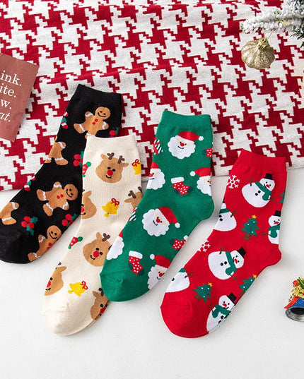 Skarpetki damskie za kostkę w świąteczne wzory