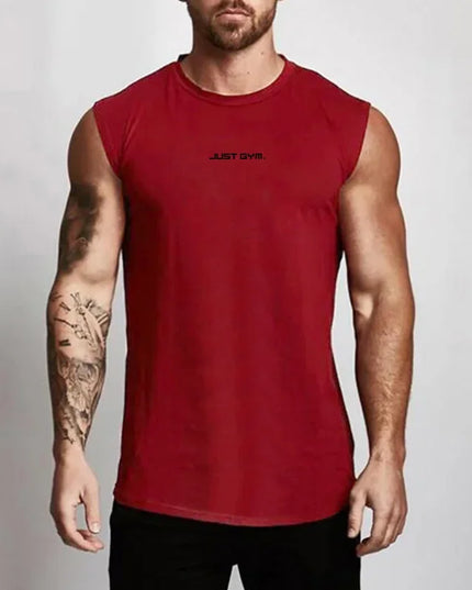 Sportowa koszulka męska tank top z subtelnym napisem