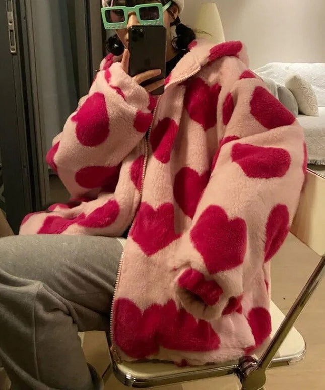 Damska bluza polarowa w serca