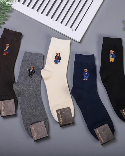 Skarpetki męskie długie z motywem misia
