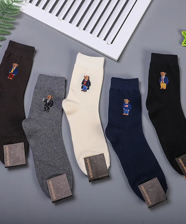 Skarpetki męskie długie z motywem misia