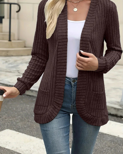 Damski kardigan rozpinany otwarty – chunky oversize