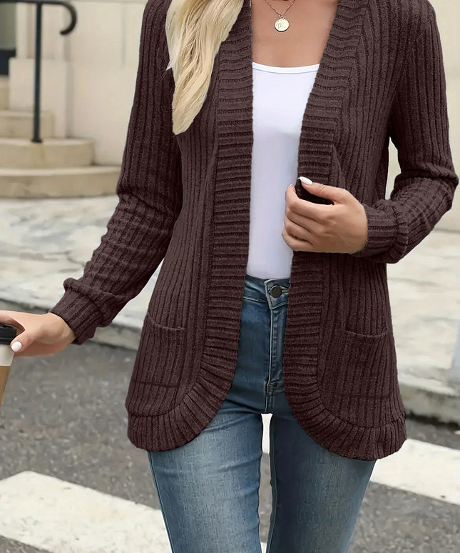 Damski kardigan rozpinany otwarty – chunky oversize