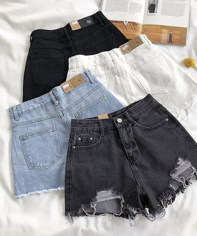 Damskie szorty jeansowe z przetarciami