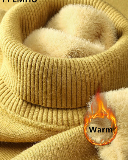 Damski sweter dziergany z golfem – ciepły na zimę