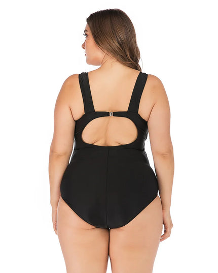 Jednoczęściowy strój kąpielowy plus size z motywem zebry