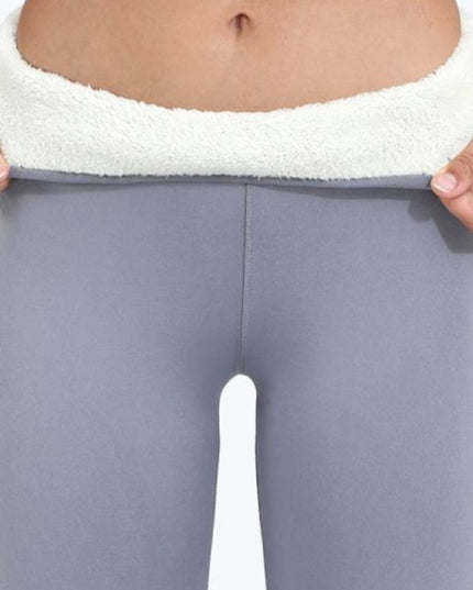 Damskie ocieplane legginsy w jednolitym kolorze