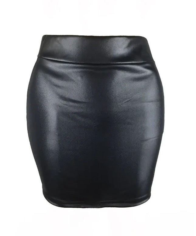 Spódnica mini ołówkowa z materiału imitującego skórę