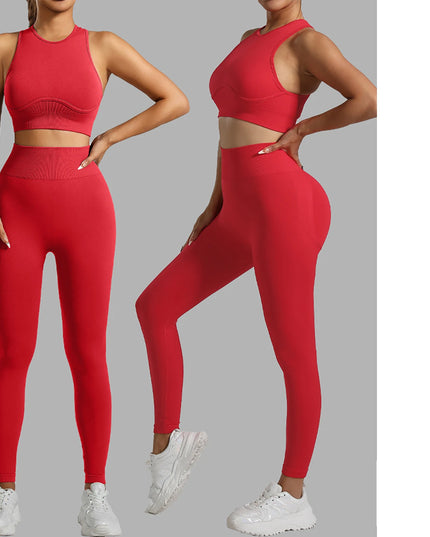 Komplet fitness damski melanżowy – top i legginsy modelujące