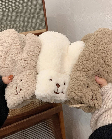 Rękawiczki damskie dwupalczaste ze sznurkiem