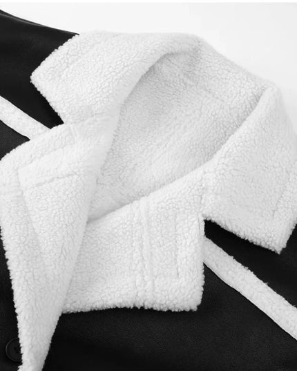 Damska ramoneska zimowa z kożuszkiem