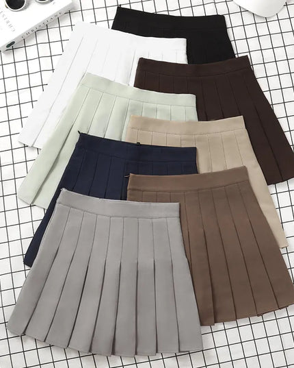 Spódnica mini plisowana z wyższym stanem