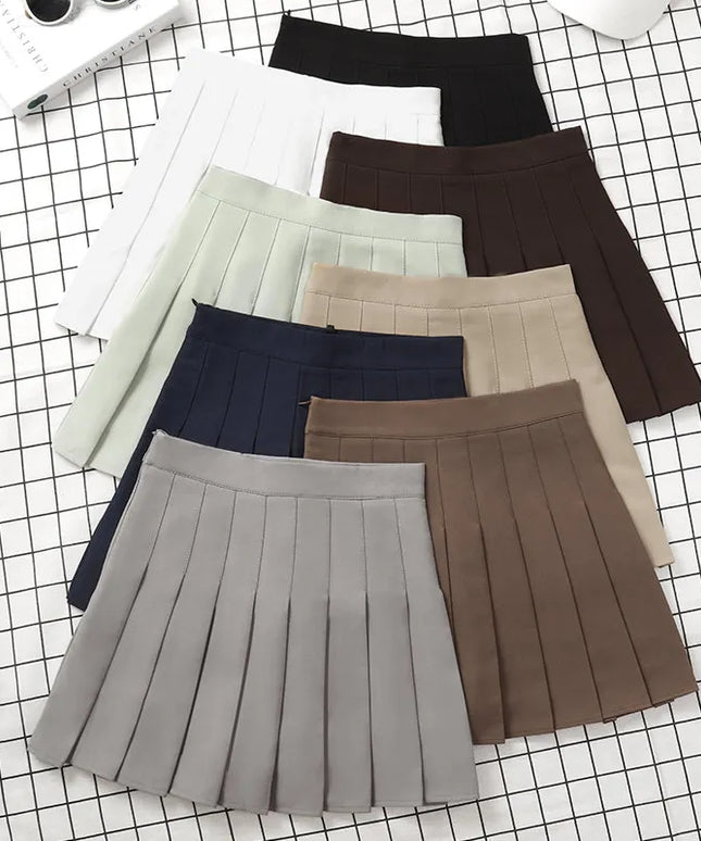 Spódnica mini plisowana z wyższym stanem