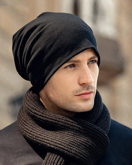 Czapka męska jednokolorowa na zimę