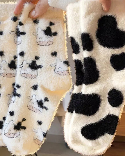 Skarpetki damskie z motywem krowy 2 pary