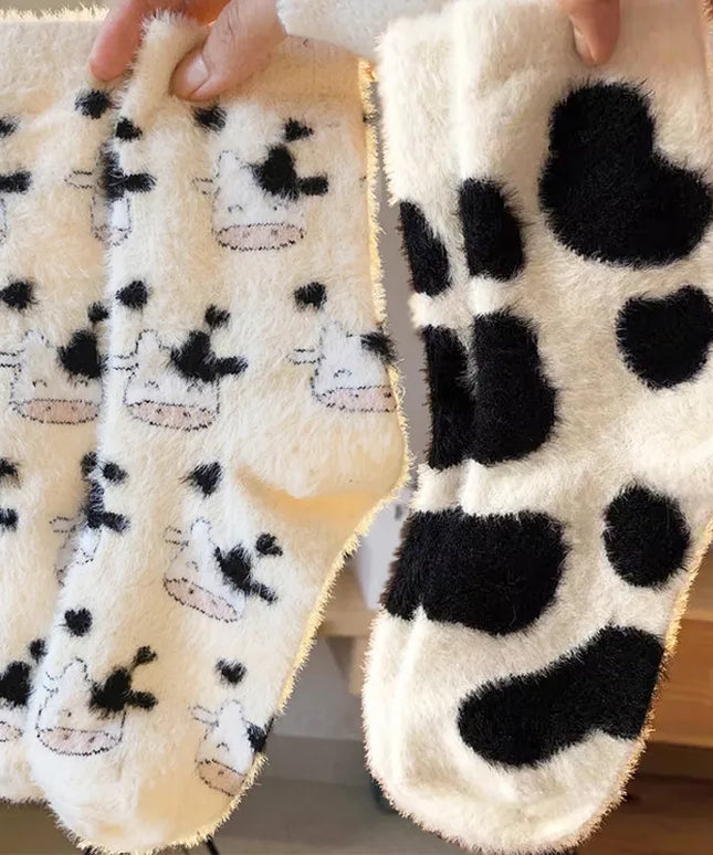 Skarpetki damskie z motywem krowy 2 pary