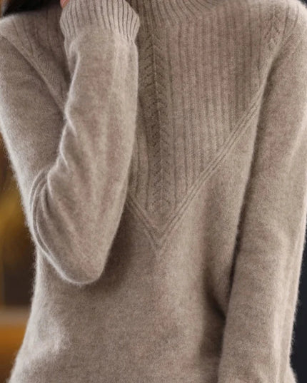 Damski sweter dziergany z wełny