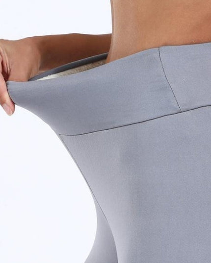 Damskie ocieplane legginsy w jednolitym kolorze