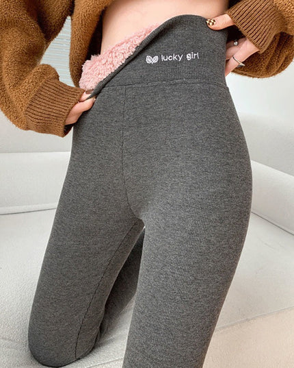 Damskie zimowe legginsy z polarem od środka