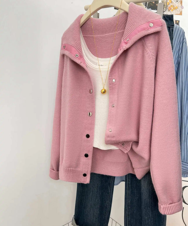 Damski kardigan rozpinany otwarty – chunky oversize