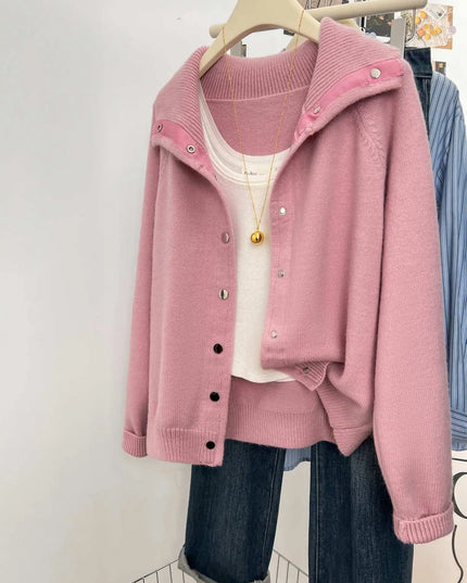 Damski sweter rozpinany na zamek – oversized luźny