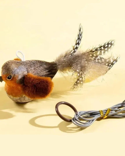 Interaktywny ptaszek dla kota – zabawka z dźwiękiem i ruchem, idealna do polowania i zabawy