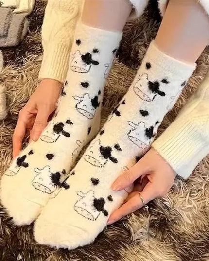 Skarpetki damskie z motywem krowy 2 pary