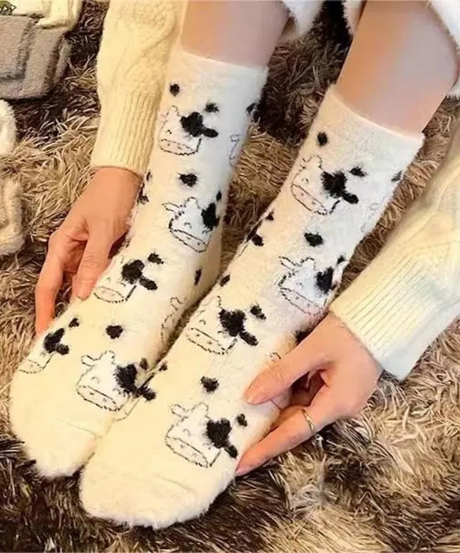 Skarpetki damskie z motywem krowy 2 pary