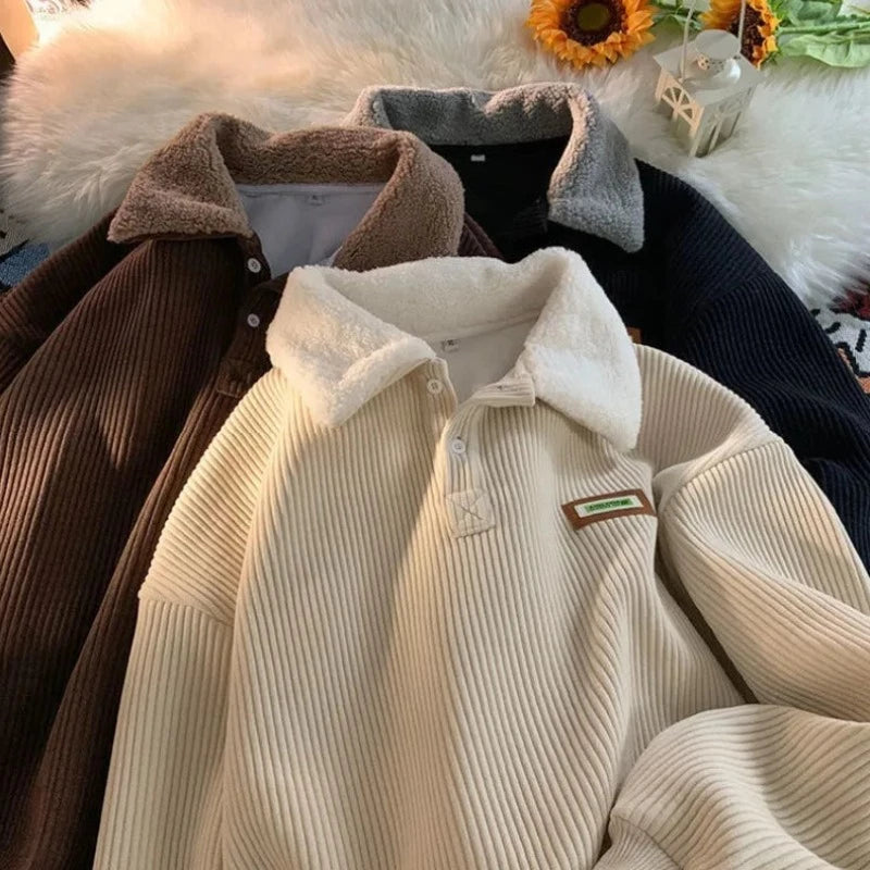Męska bluza z kołnierzykiem w stylu polo