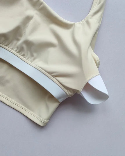 Sportowy top damski bez pleców z wyjmowanymi miseczkami