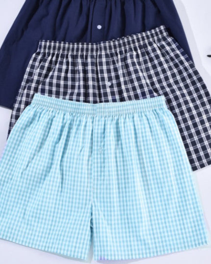 Bokserki luźne męskie do spania z guzikami 3 sztuki