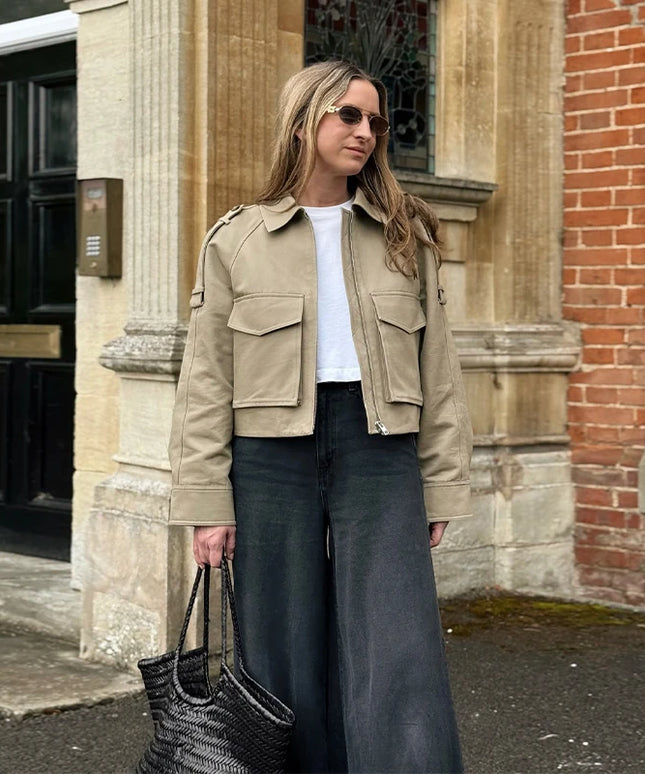 Damska modna kurtka przejściowa w stylu vintage