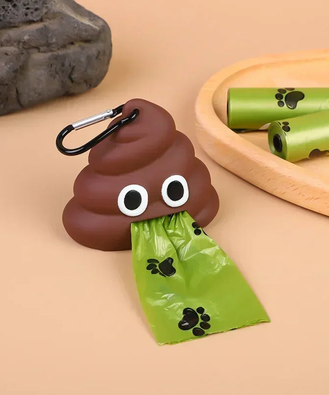 Dozownik na woreczki dla psa i kota – przenośny pojemnik na worki w kształcie emotkony