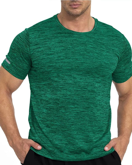 Sportowa koszulka męska z odblaskowym elementem i krótkim rękawem