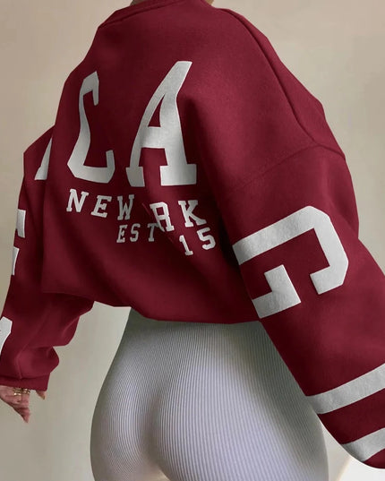 Damska oversizowa bluza crewneck