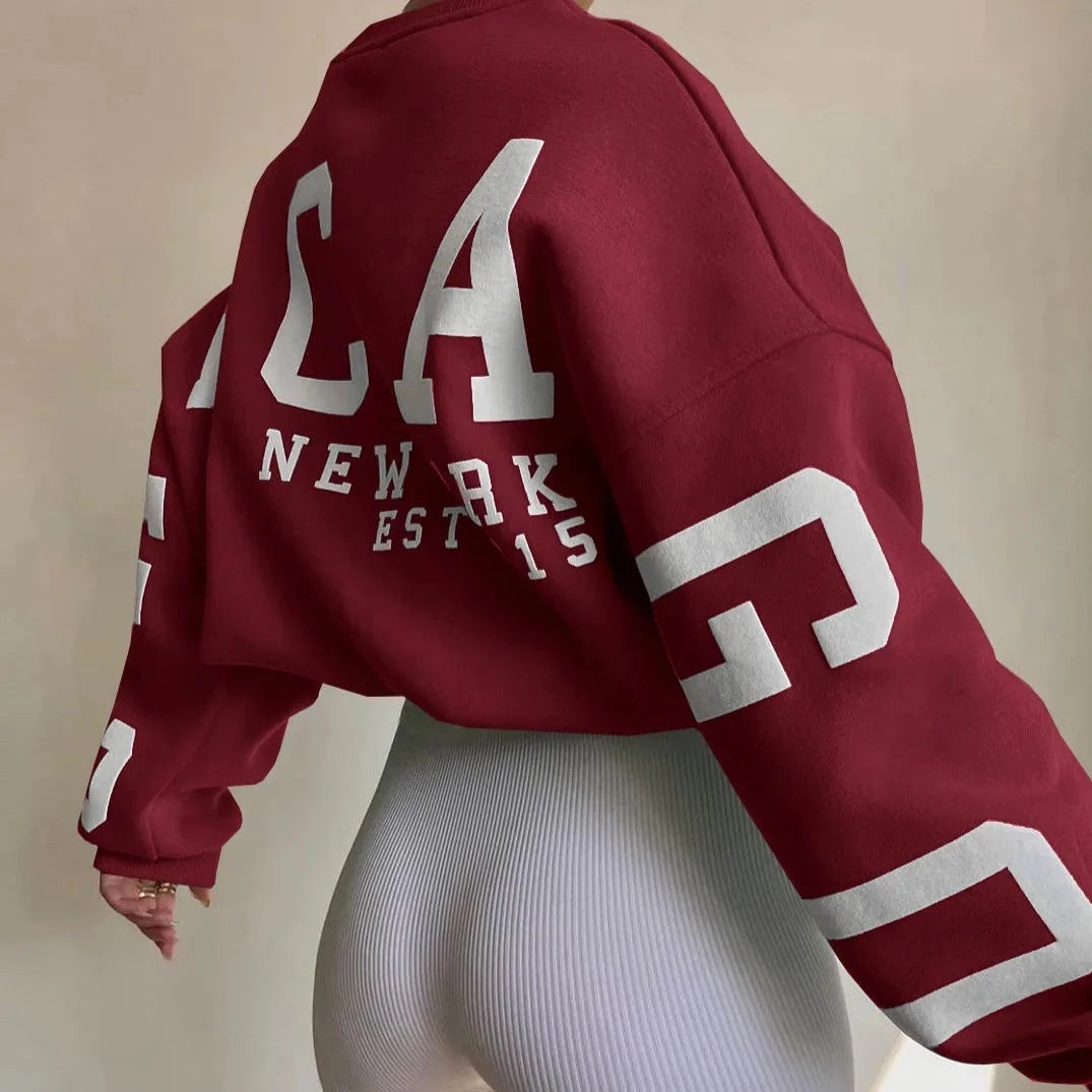 Damska oversizowa bluza crewneck