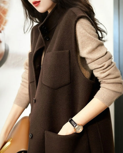 Kamizelka damska casualowa z kieszeniami