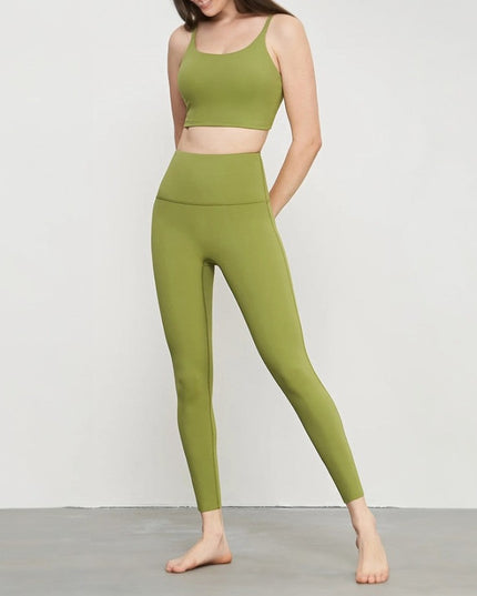 Sportowe legginsy damskie klasyczne z wysokim stanem