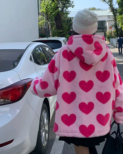 Damska bluza polarowa w serca