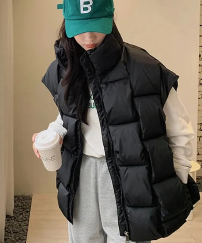 Kamizelka damska puchowa o kroju oversize