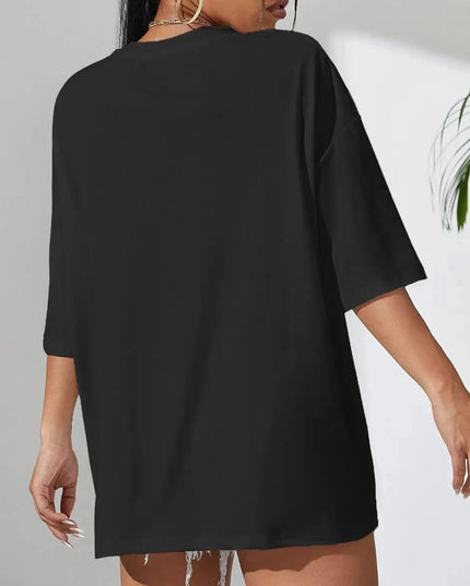 Damski T-shirt bawełniany oversize