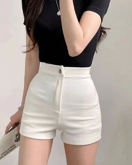 Damskie szorty dopasowane z wysokim stanem