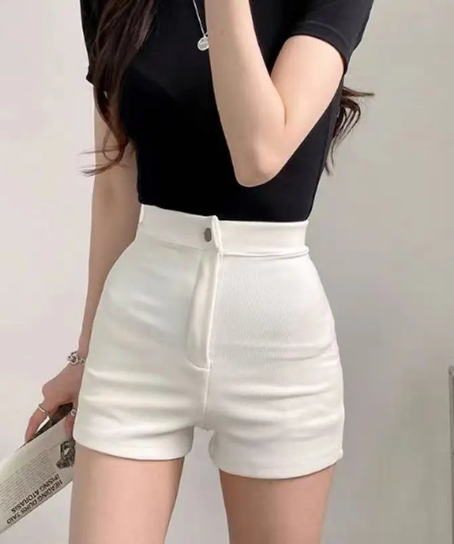 Damskie szorty dopasowane z wysokim stanem