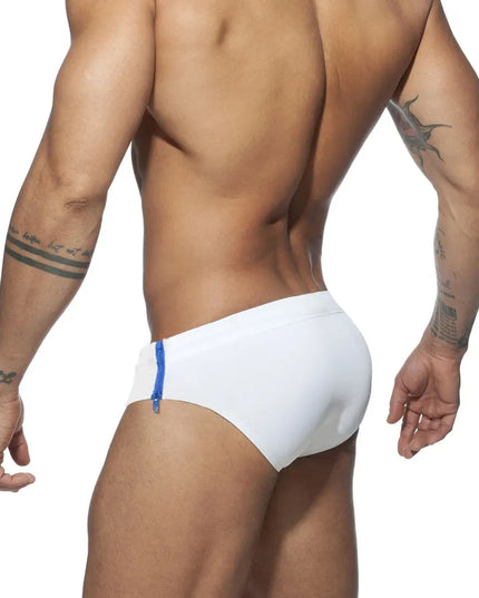 Męskie slipy kąpielowe z suwakiem na boku