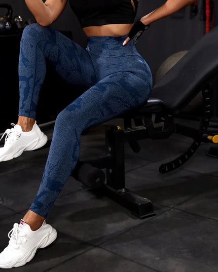 Sportowe legginsy damskie bezszwowe z wysokim stanem