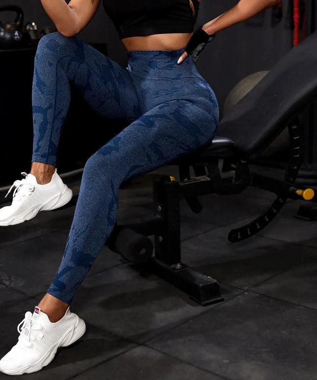 Sportowe legginsy damskie bezszwowe z wysokim stanem